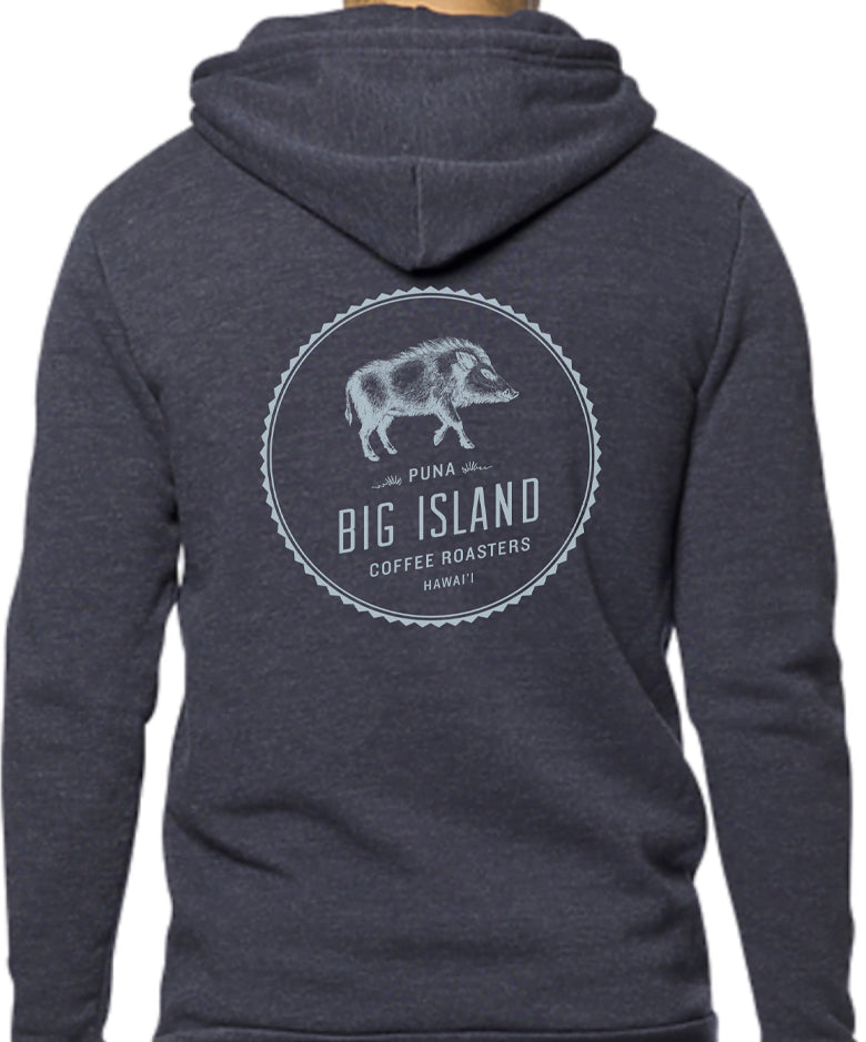 Fleece Zip Explorer Hoodie by Big Island Coffee Roasters - Apparel & Goods - Big Island Coffee logo on the back