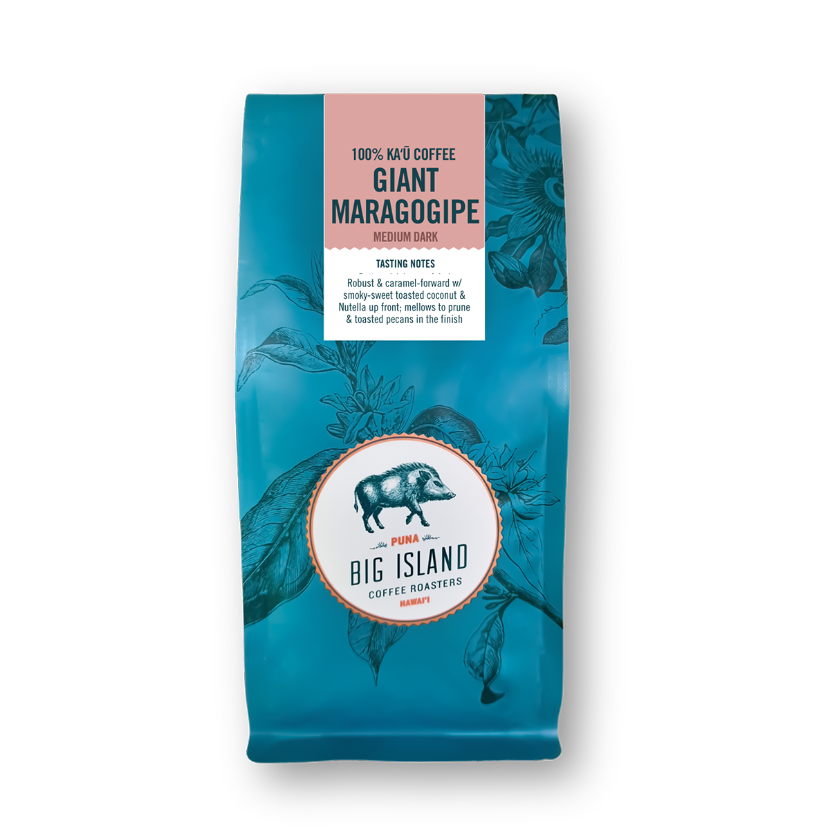 Bag of 100% Ka'u Maragogipe | Giant Elephant Bean by Big Island Coffee Roasters - Hawaiian Coffee - Coffee Beans & Ground Coffee