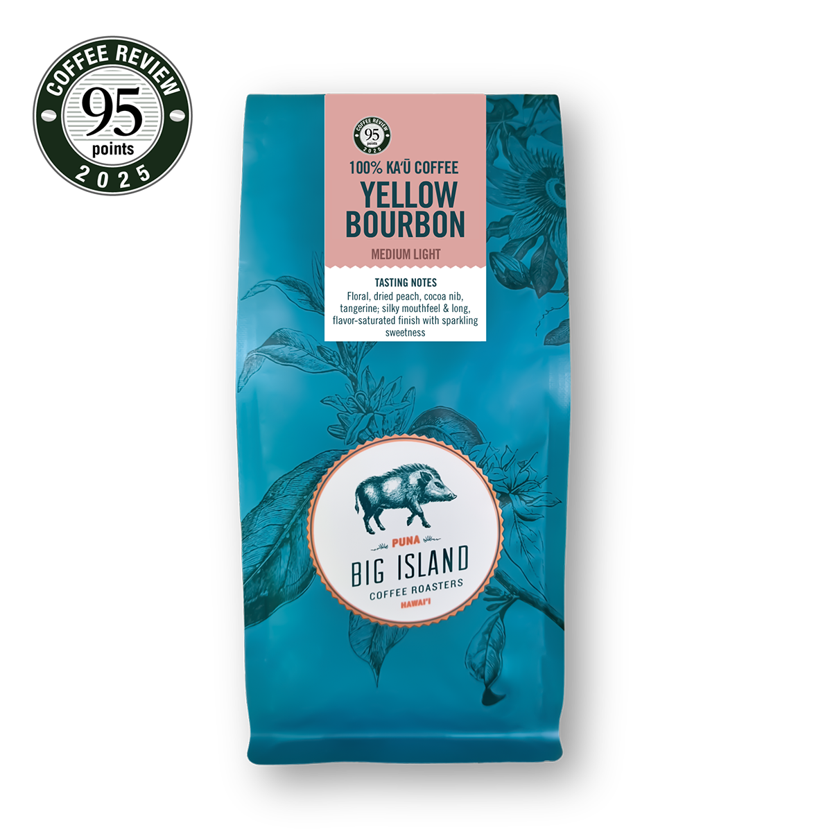 Bag of 100% Ka'u Yellow Bourbon by Big Island Coffee Roasters - Hawaiian Coffee - Coffee Beans & Ground Coffee