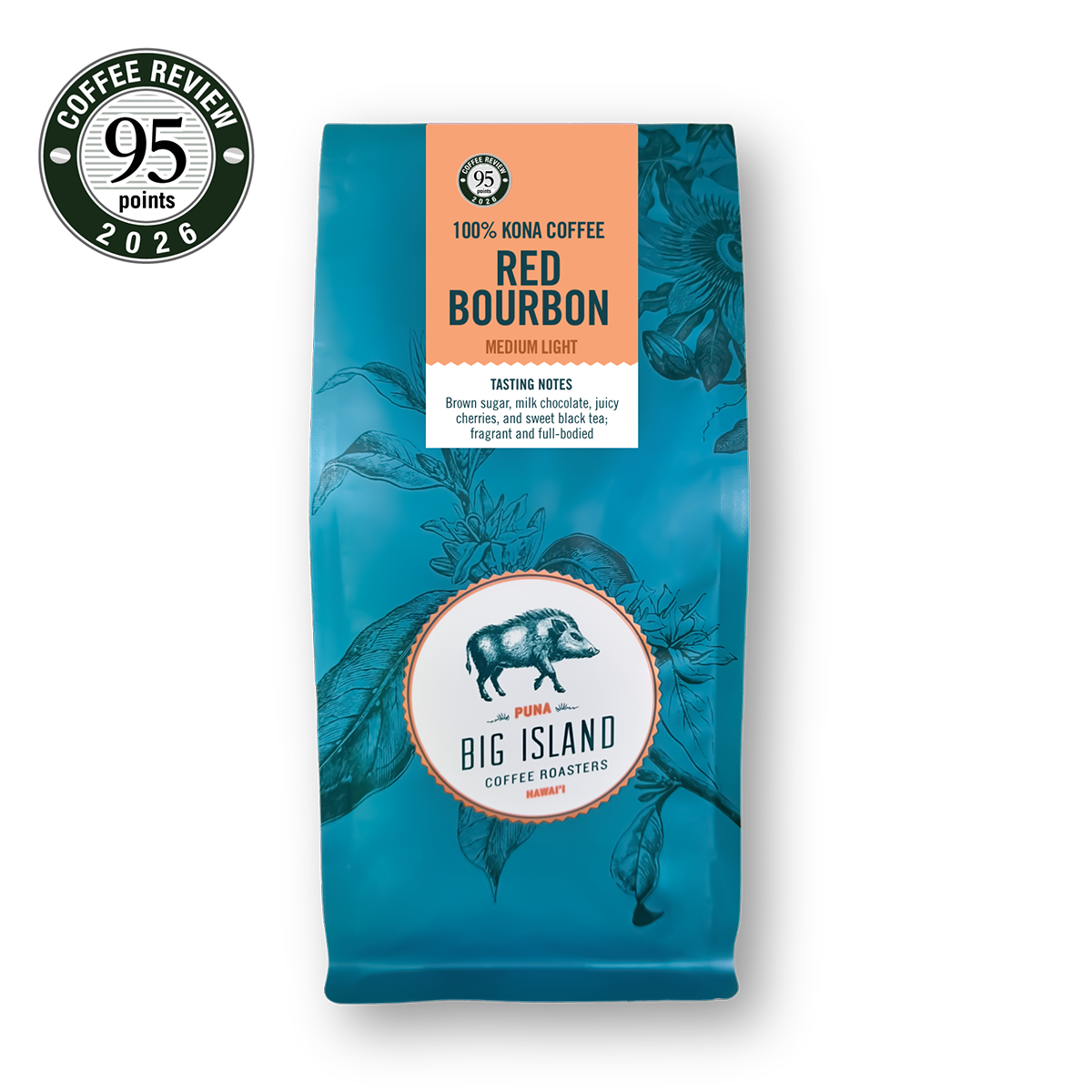 Medium light Red bourbon coffee product bagshot