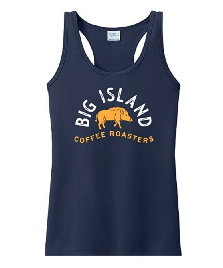 Big Island Dri-Fit Tank by Cafe _ Front of shirt with Big Island Coffee logo _Apparel & Goods